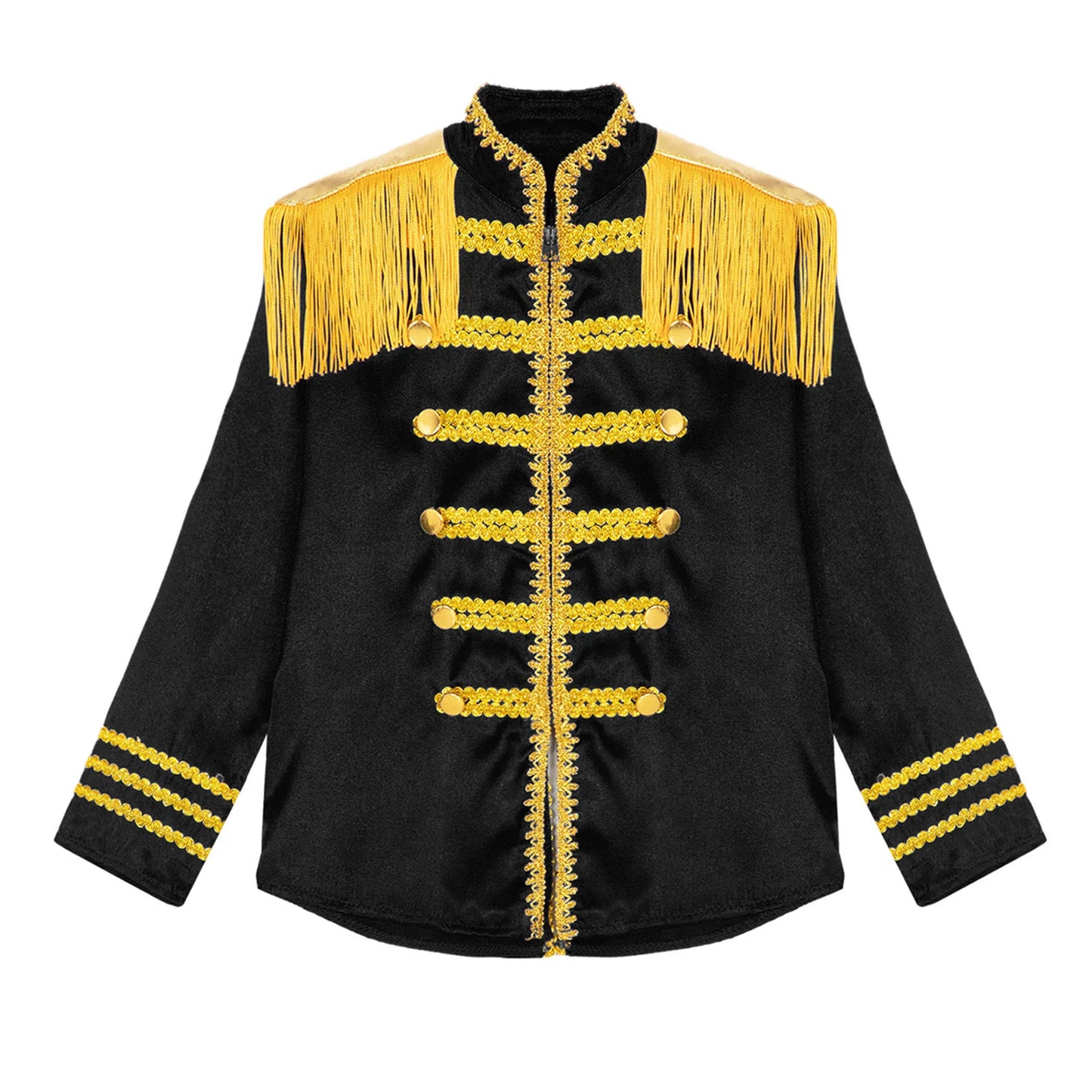 Girls 60s Retro Band Musician Costume Tassel Jacket (Age 6-16 YRS)