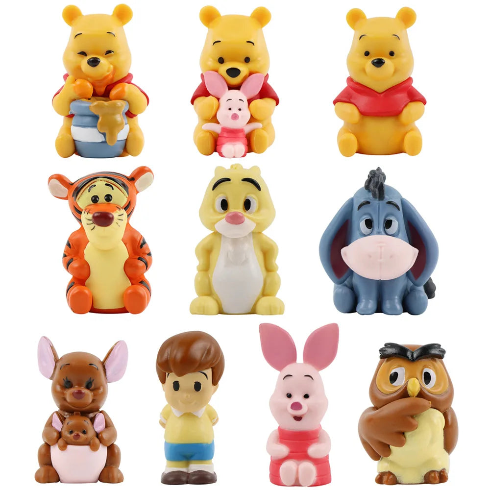 10-Piece Set of Winnie the Pooh & Friends Collectible Figurines Multi