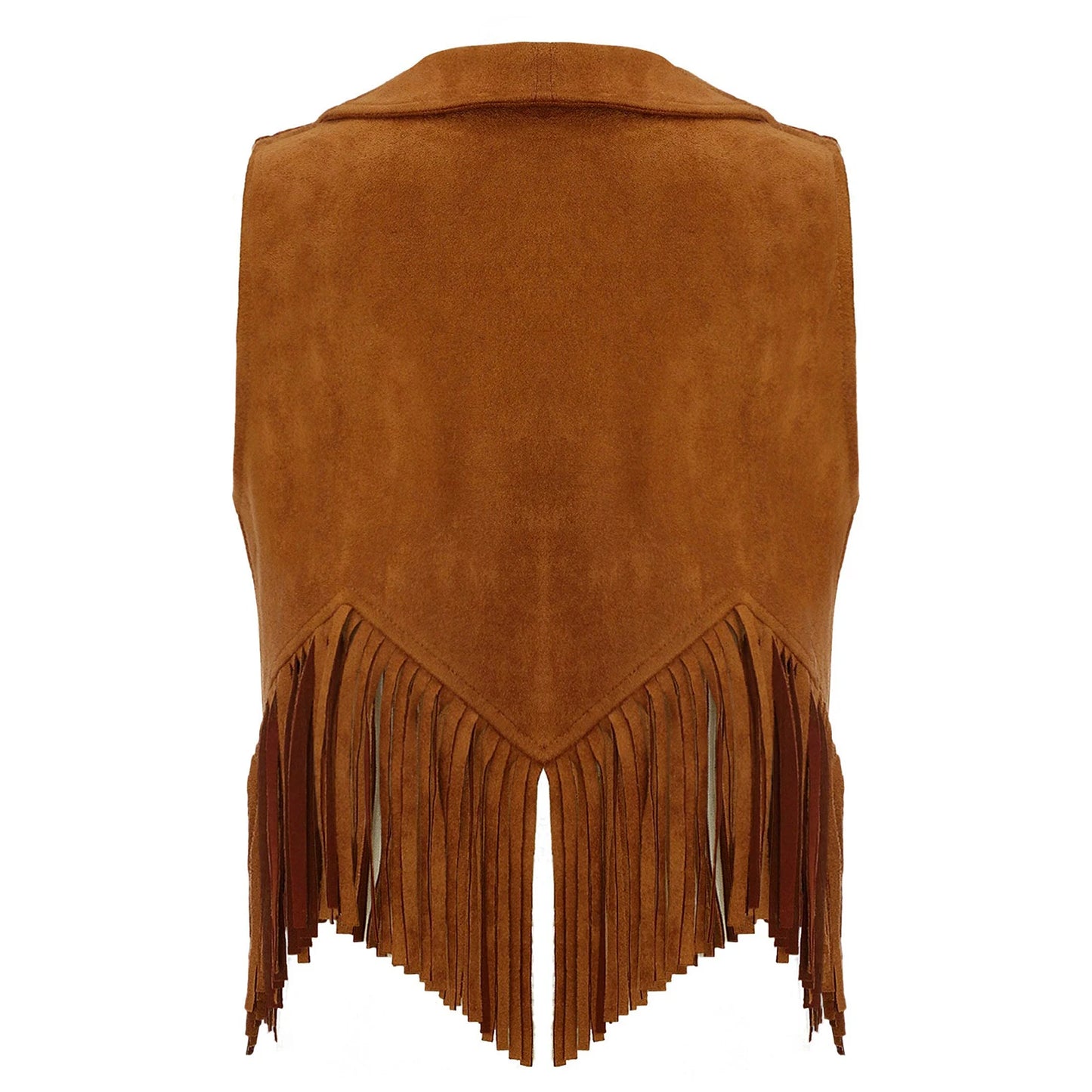Girls Western Cowboy Suede Open Front Tassels Waistcoat (Age 6-16YRS)