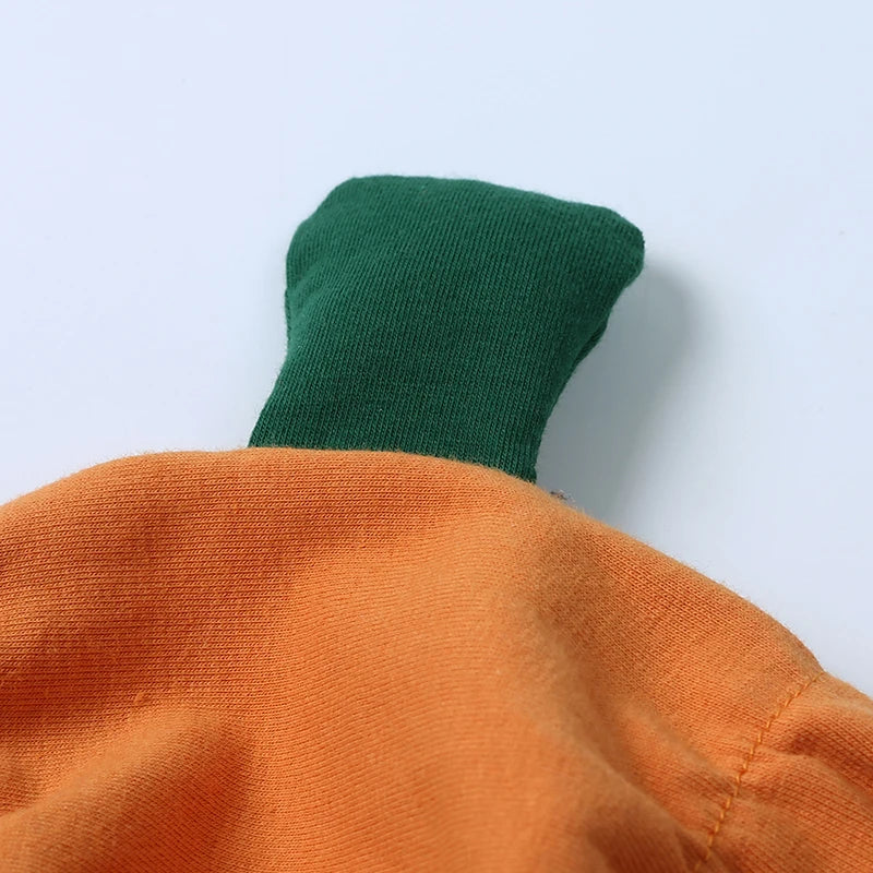 Toddler Girls Halloween Pumpkin Outfit – 3PC Romper, Dress & Headband Set | Ages 6M–3Y