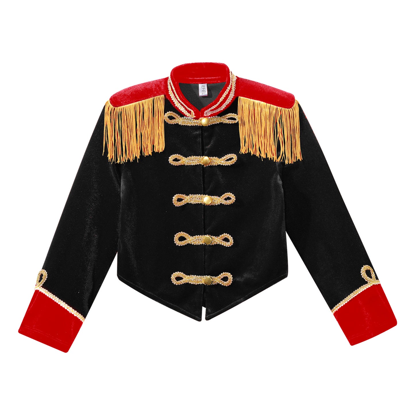 Kids Circus Ringmaster Costume Long Sleeve Fringe Tassel Jacket (Age 6-14YRS)