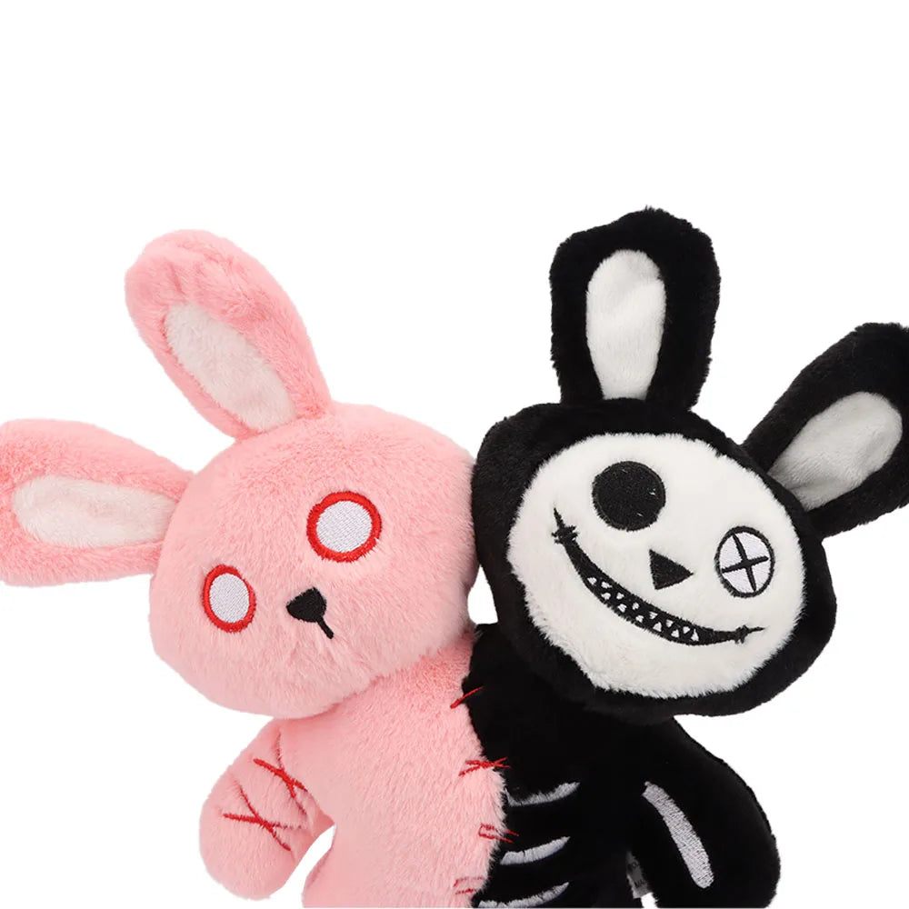 Plush Horrific Two-headed Skull Rabbit Stuffed Toy - 30cm