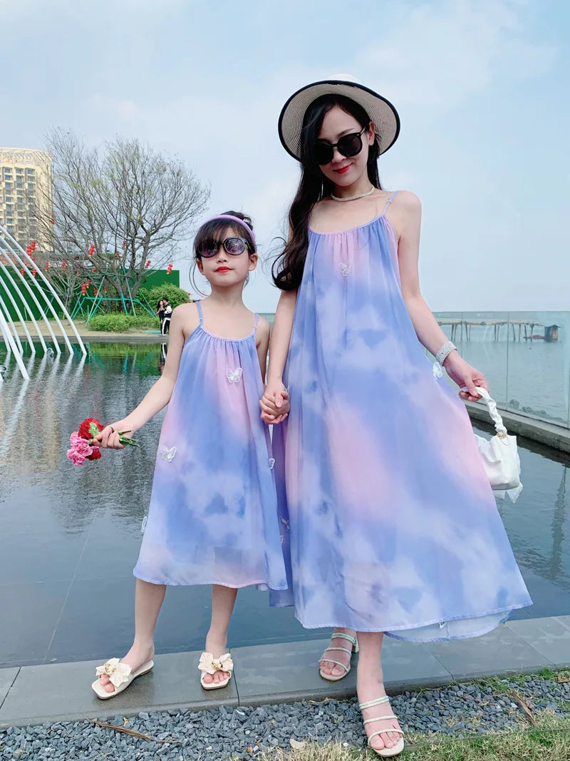 Mother & Daughter Matching Dress (Mommy & Me) Purple