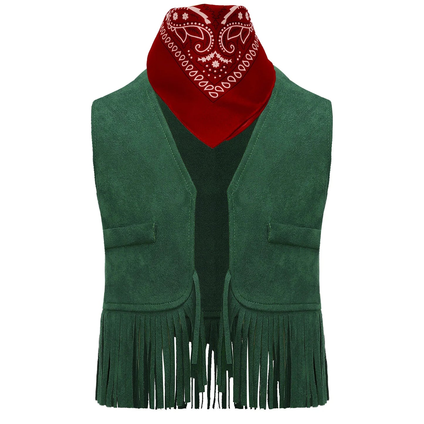 Baby Girls/Boys Western Cowboy Costume Suede Tassels Vest (Age Newborn-5 YRS)