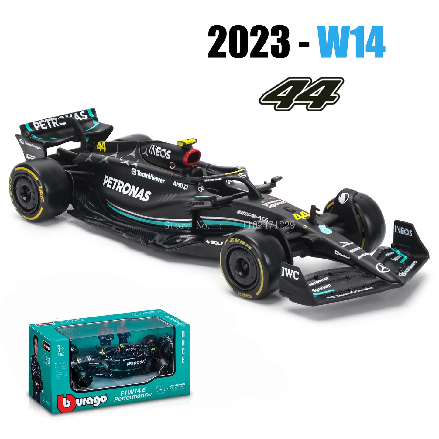 Bburago 1:43 P2 British GP Mclaren F1 MCL60 2023 #4 Lando Norris #81 Oscar Piastri Alloy Car Die Cast Model Toy Collectible 2023 W14-44