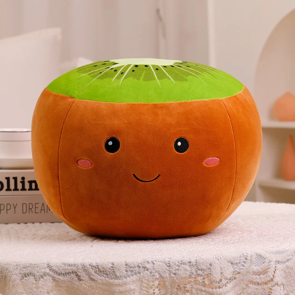 Plush Fruit Orange Apple Kiwi Watermelon Stuffed Toy 35-50cm Kiwi Fruit 35cm