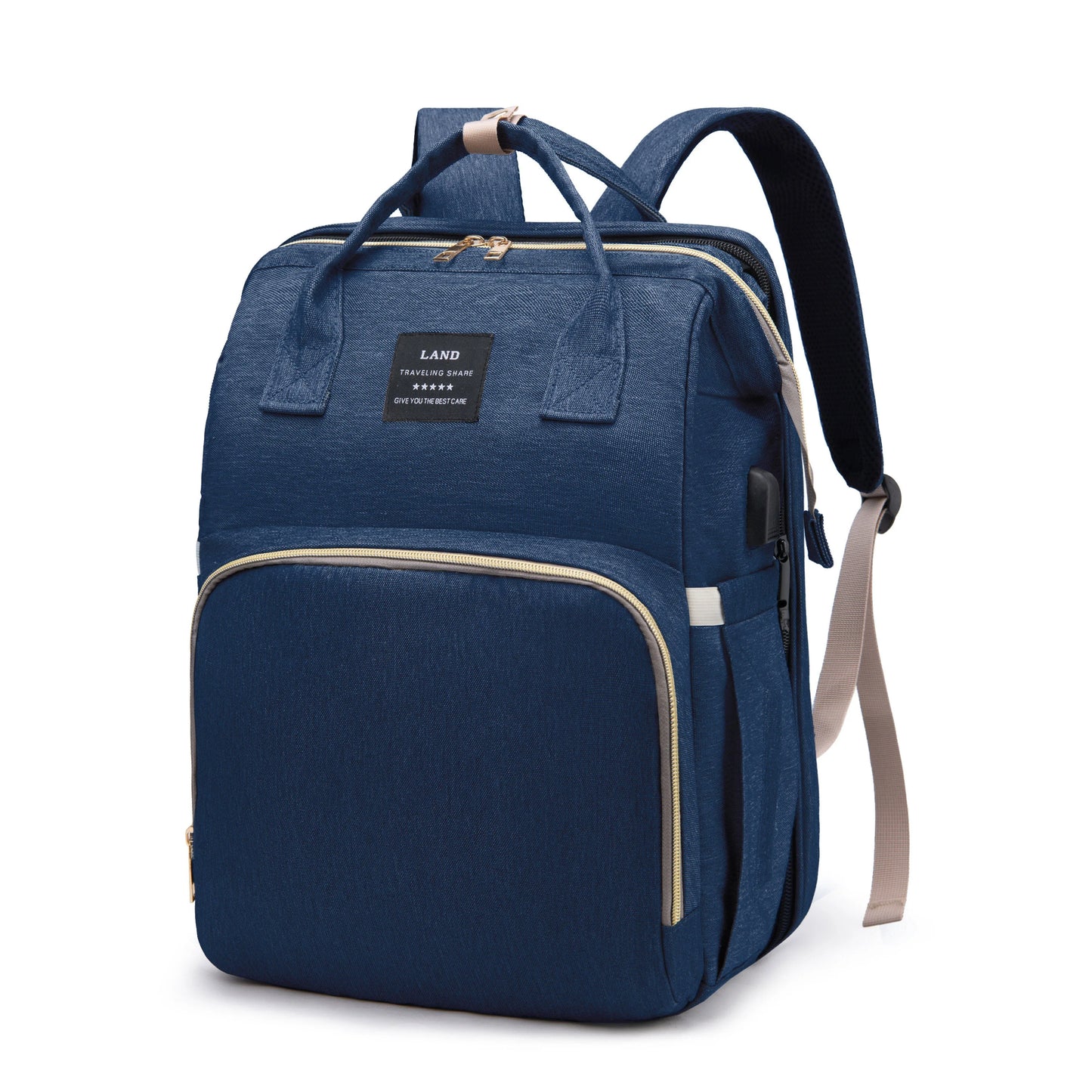 Multifunctional Portable Folding Crib Bed Diaper Mummy Bag Navy