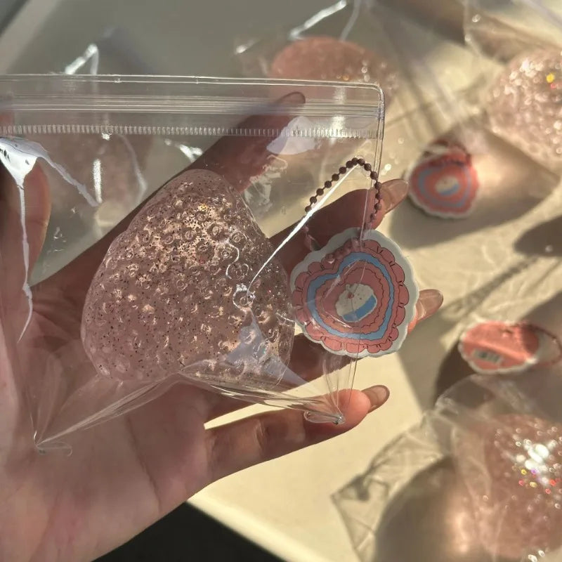 Strawberry Squeeze Toy Silicone Fidget Stress Clear