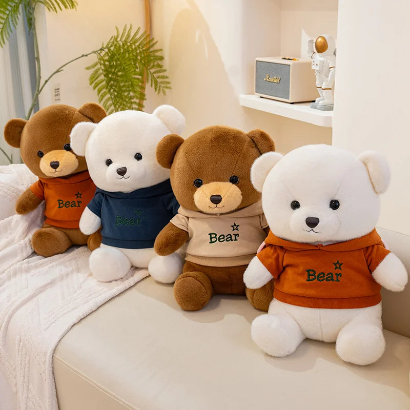 Plush Hoodie Teddy Bear Stuffed Toy 23-45cm