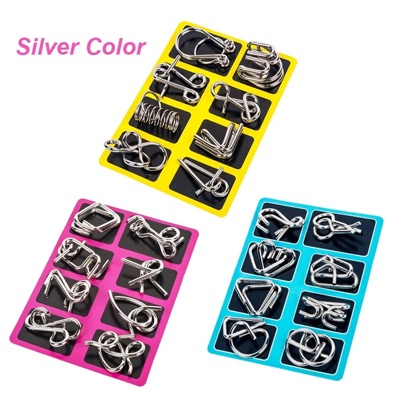 8Pcs/Set Metal Montessori Puzzle Game m