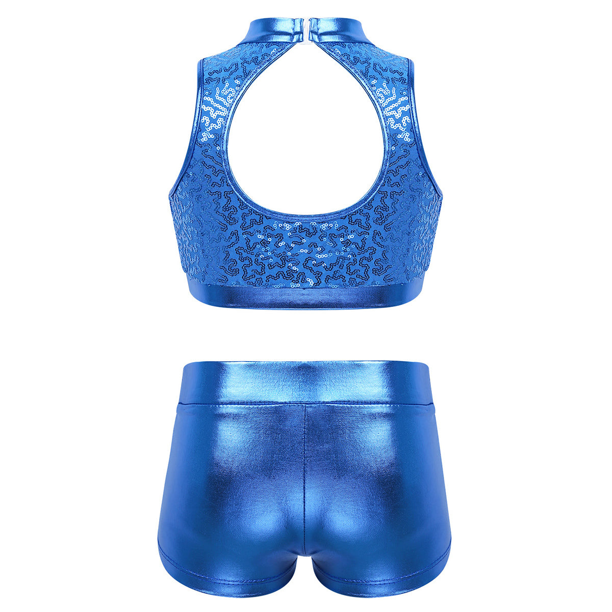 Girls Dance Costume Sequin Crop Top & Shorts Set (Age 6-12 YRS)