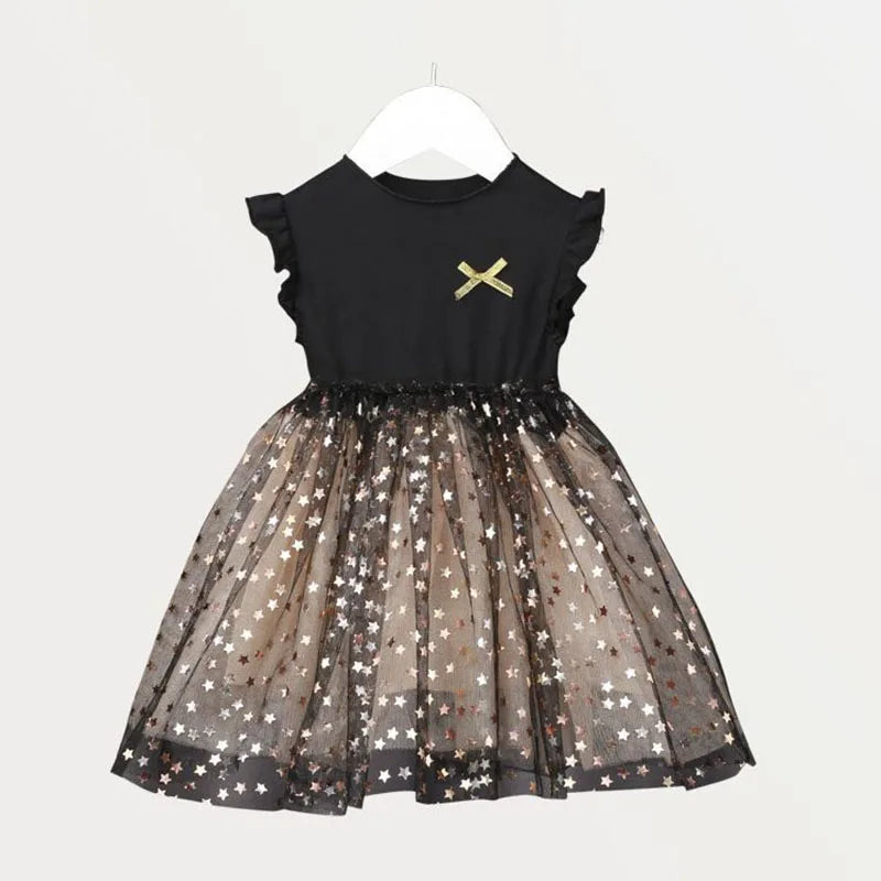 Girls Long Sleeve A-line Sequin Sparkly Dress (Age 12M-7YRS) Sleeveless