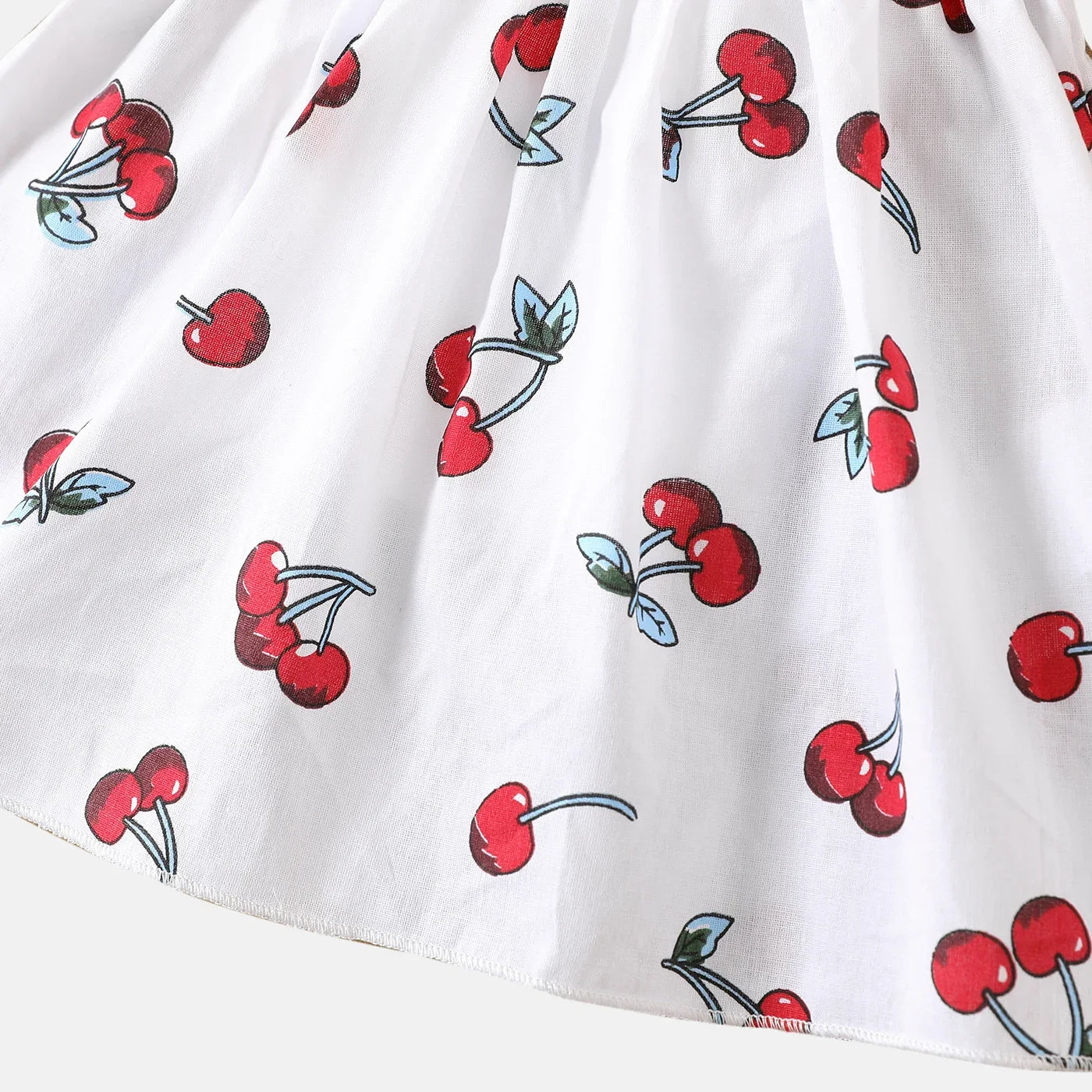 Baby Girls Cotton Cherry Print Strappy Dress (Age 3M-24M)