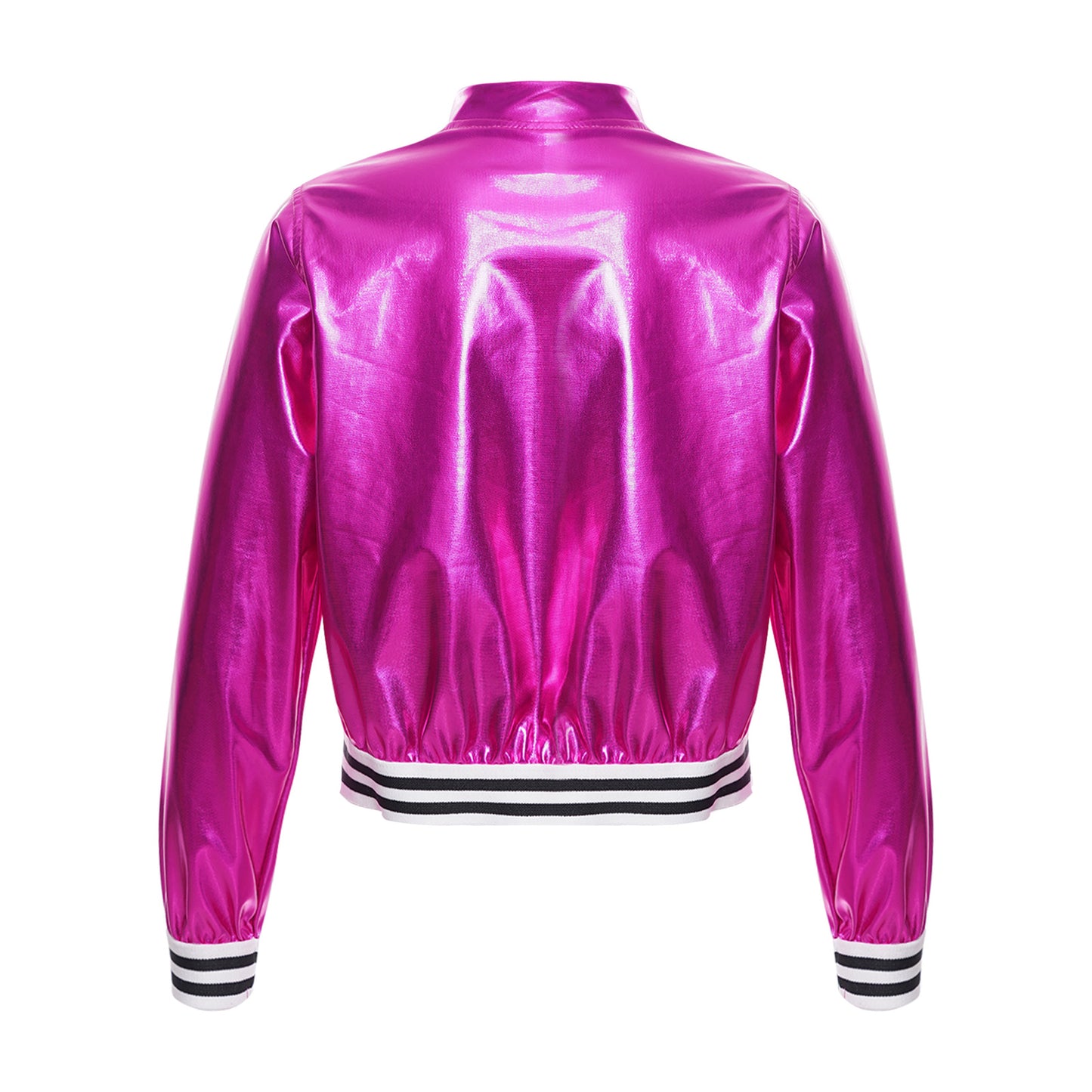 Girls Metallic Long Sleeve Zipper Jacket (Age 6-16 YRS)