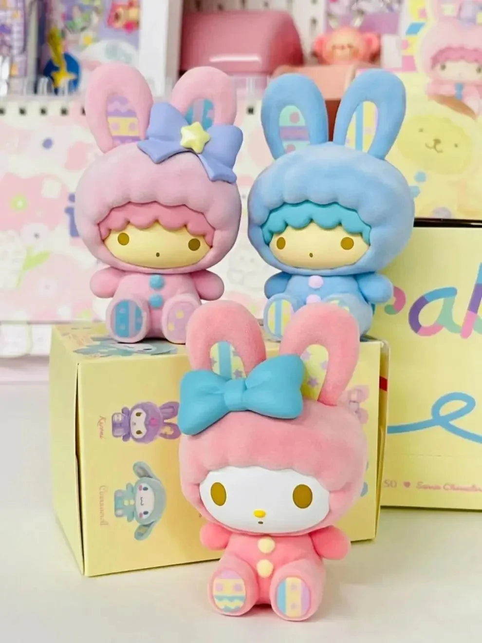 Sanrio Characters Fluffy Rabbit Blind Box Series Figure Model
