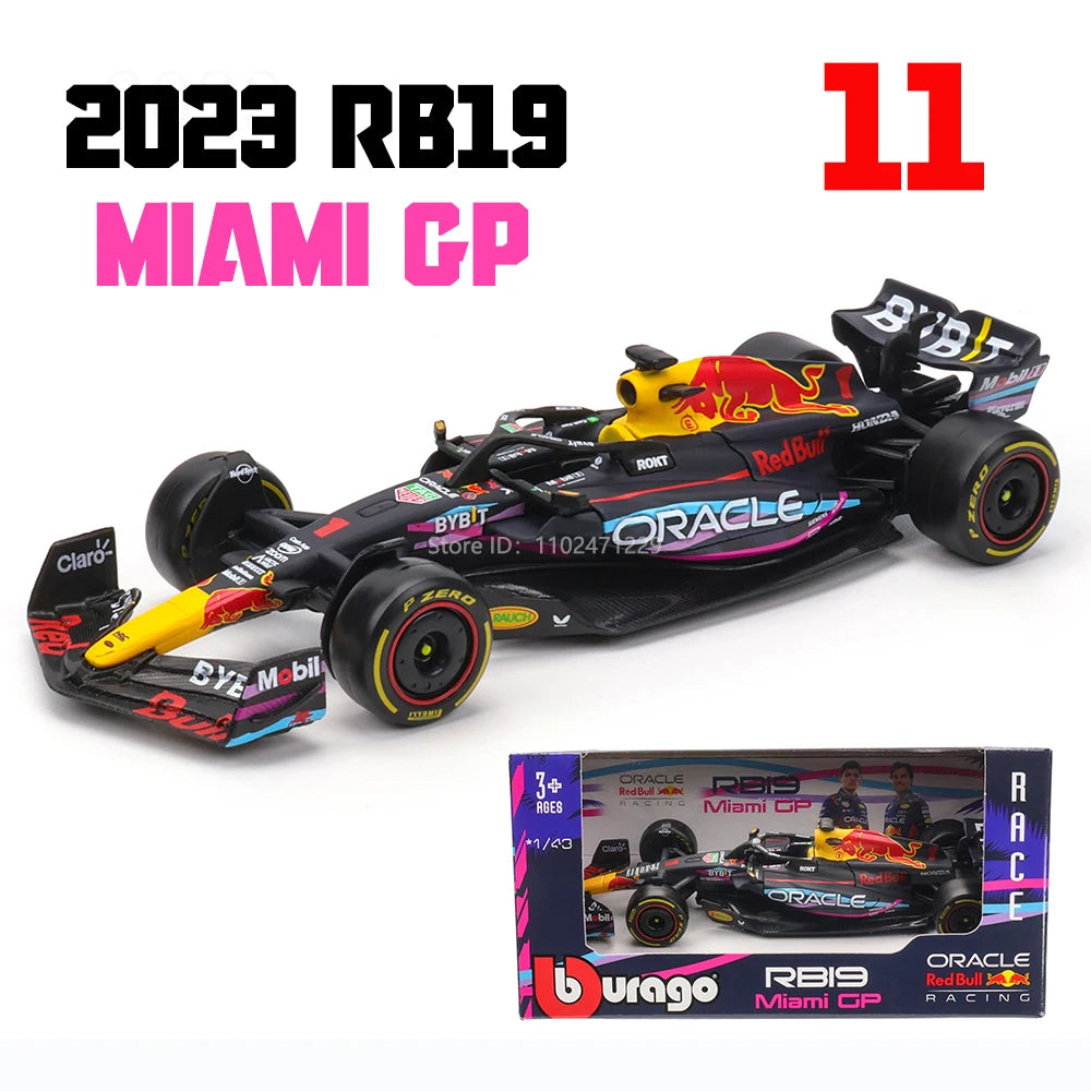 Bburago 1:43 P2 British GP Mclaren F1 MCL60 2023 #4 Lando Norris #81 Oscar Piastri Alloy Car Die Cast Model Toy Collectible 2023 RB19-11 Miami