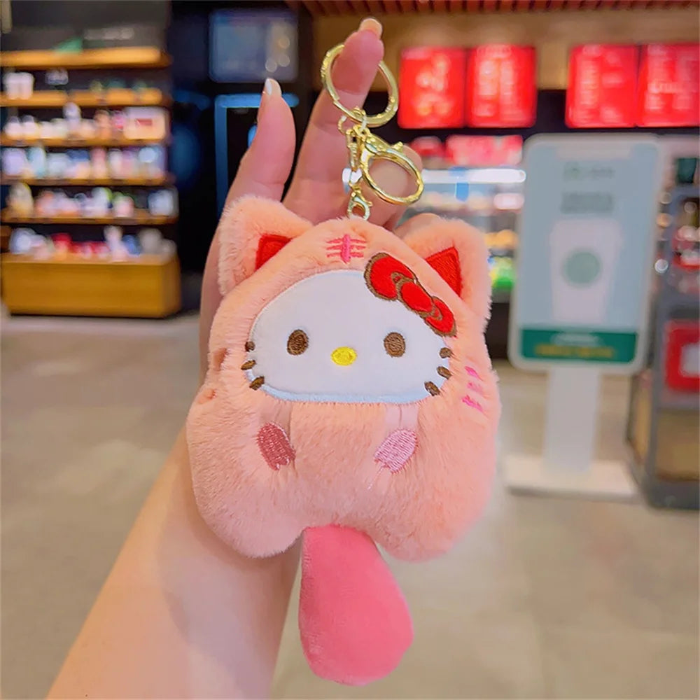 Plush Sanrio Kuromi Stuffed Keychain Toy - 14cm Hello Kitty