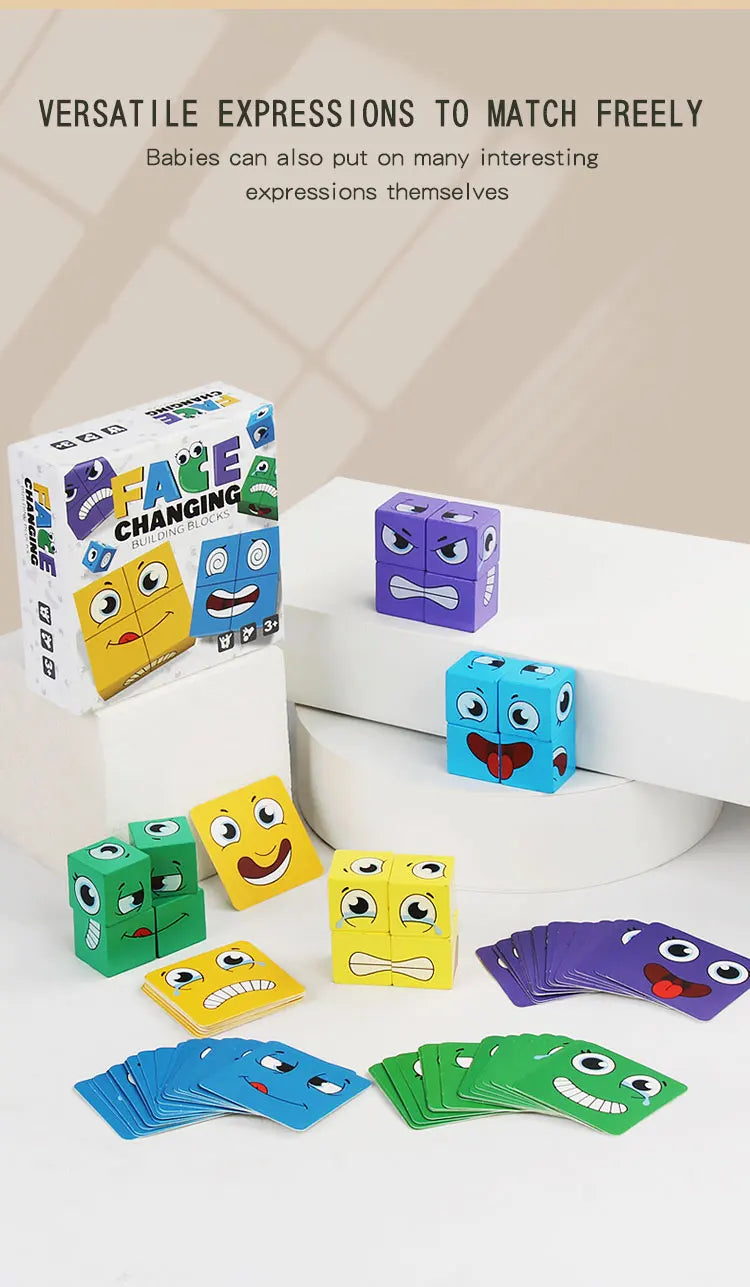 Cube Face Changing Building Blocks Board Game Expression Puzzle Building Block Game