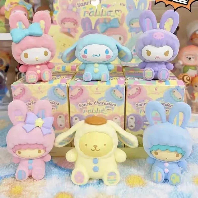 Sanrio Characters Fluffy Rabbit Blind Box Series Figure Model