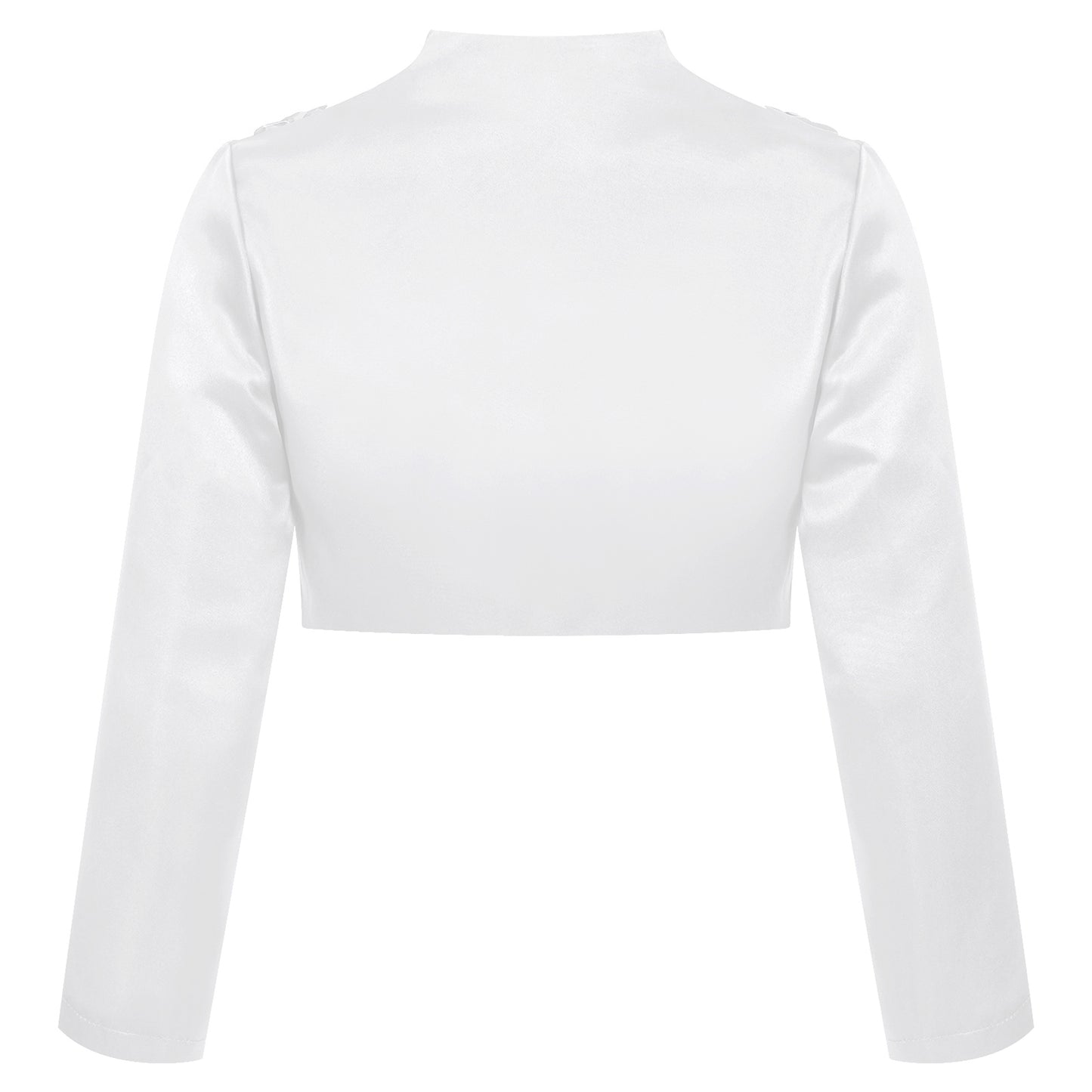 Kids Girls Long Sleeve Satin Shrug Jacket (Age 4-14 YRS)