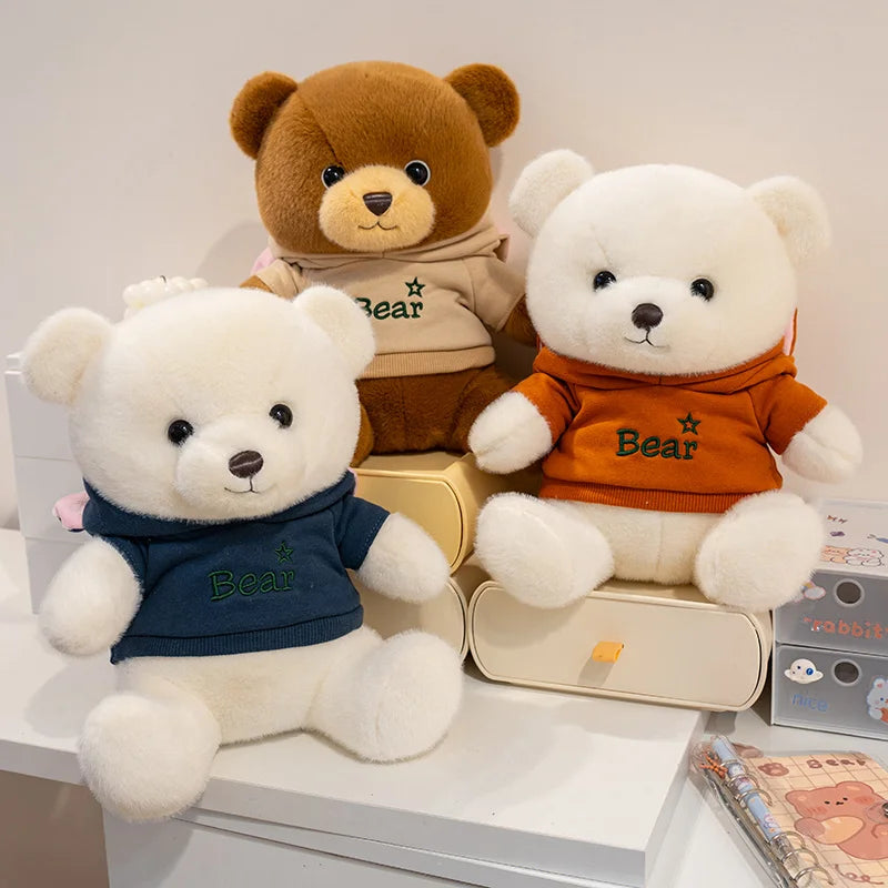 Plush Hoodie Teddy Bear Stuffed Toy 23-45cm