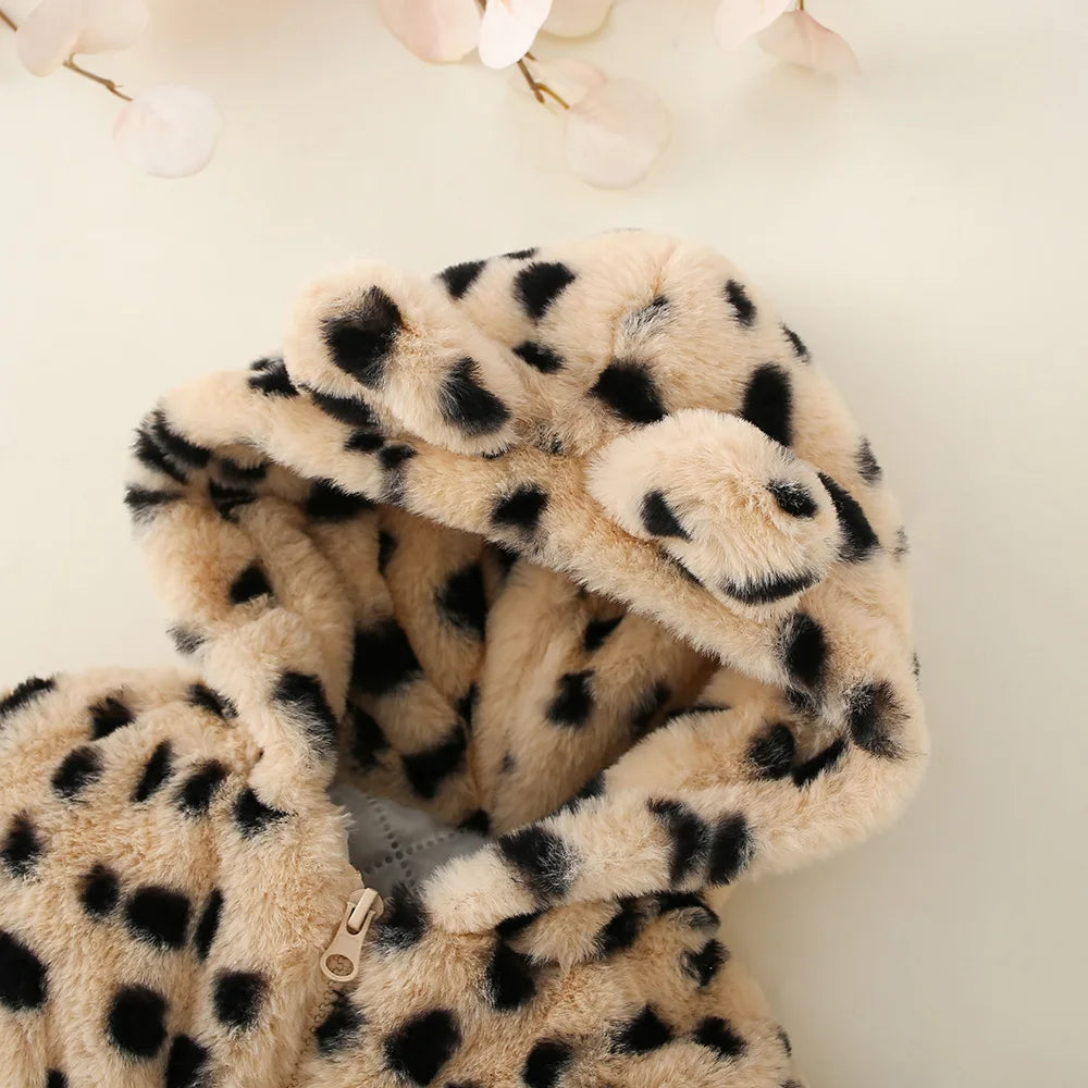 Baby/Toddlers Leopard Print Wool Hooded Jacket (9M-3YRS)