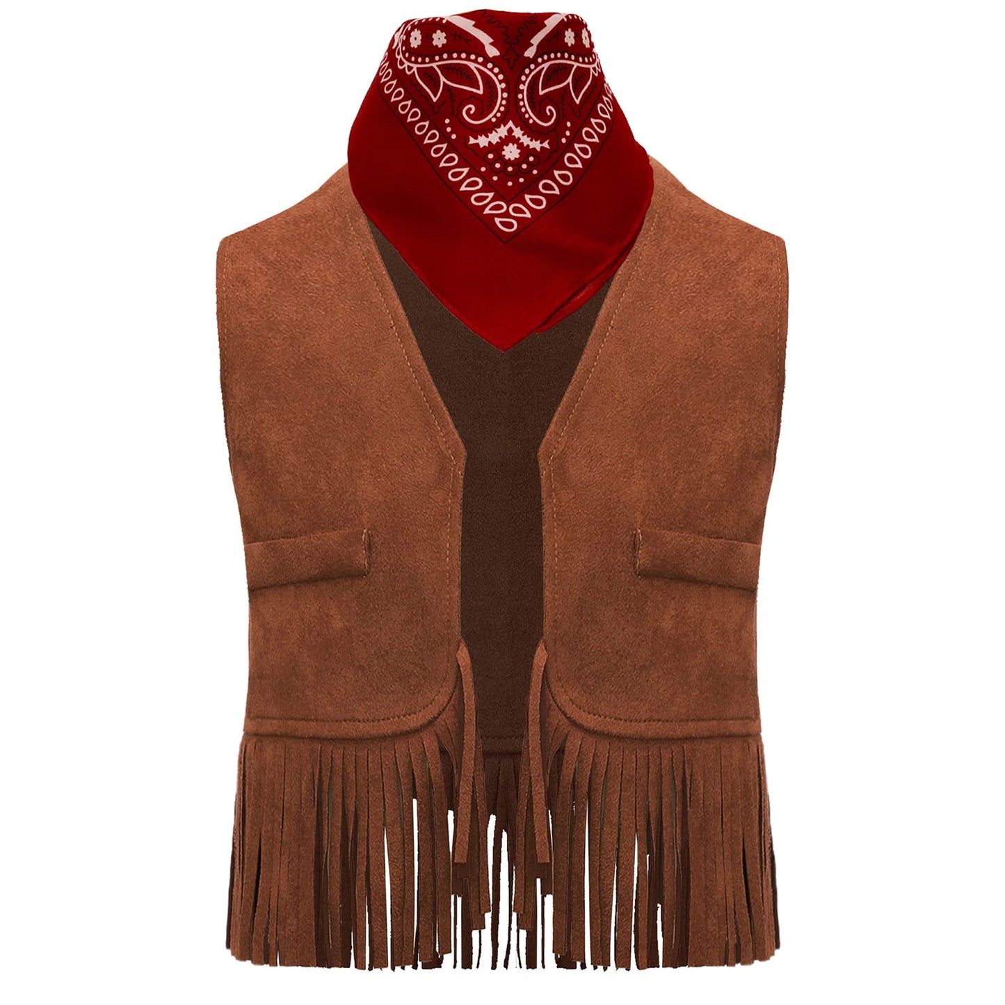 Baby Girls/Boys Western Cowboy Costume Suede Tassels Vest (Age Newborn-5 YRS)