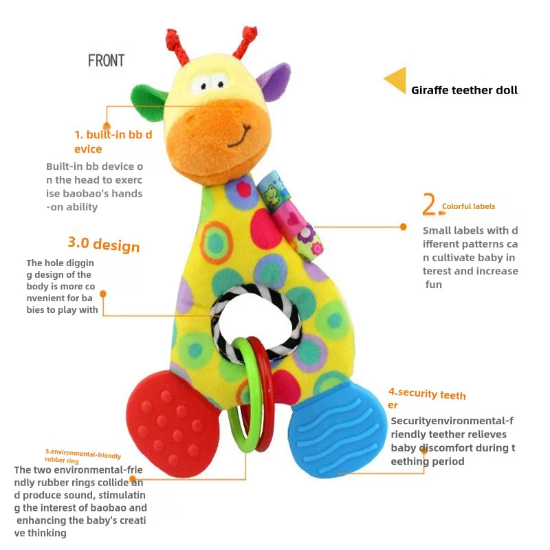 Baby Soft Giraffe Hand Rattle Toy