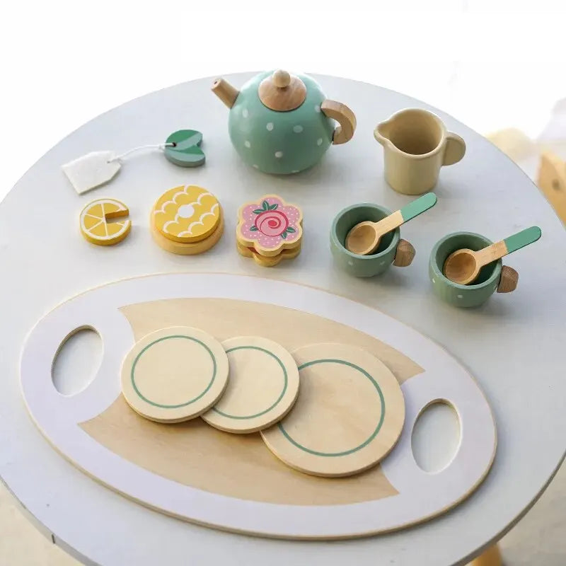 15-Piece Wooden Afternoon Tea Set For Children