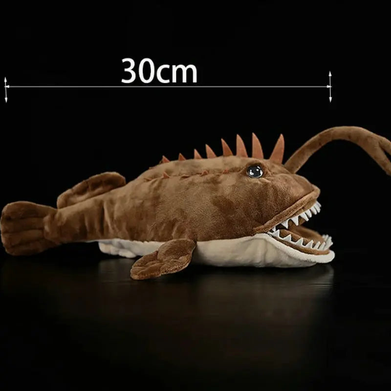 Plush Anglerfish Monkfish Lophius Americanus Stuffed Toy 25-30cm Brown 30cm