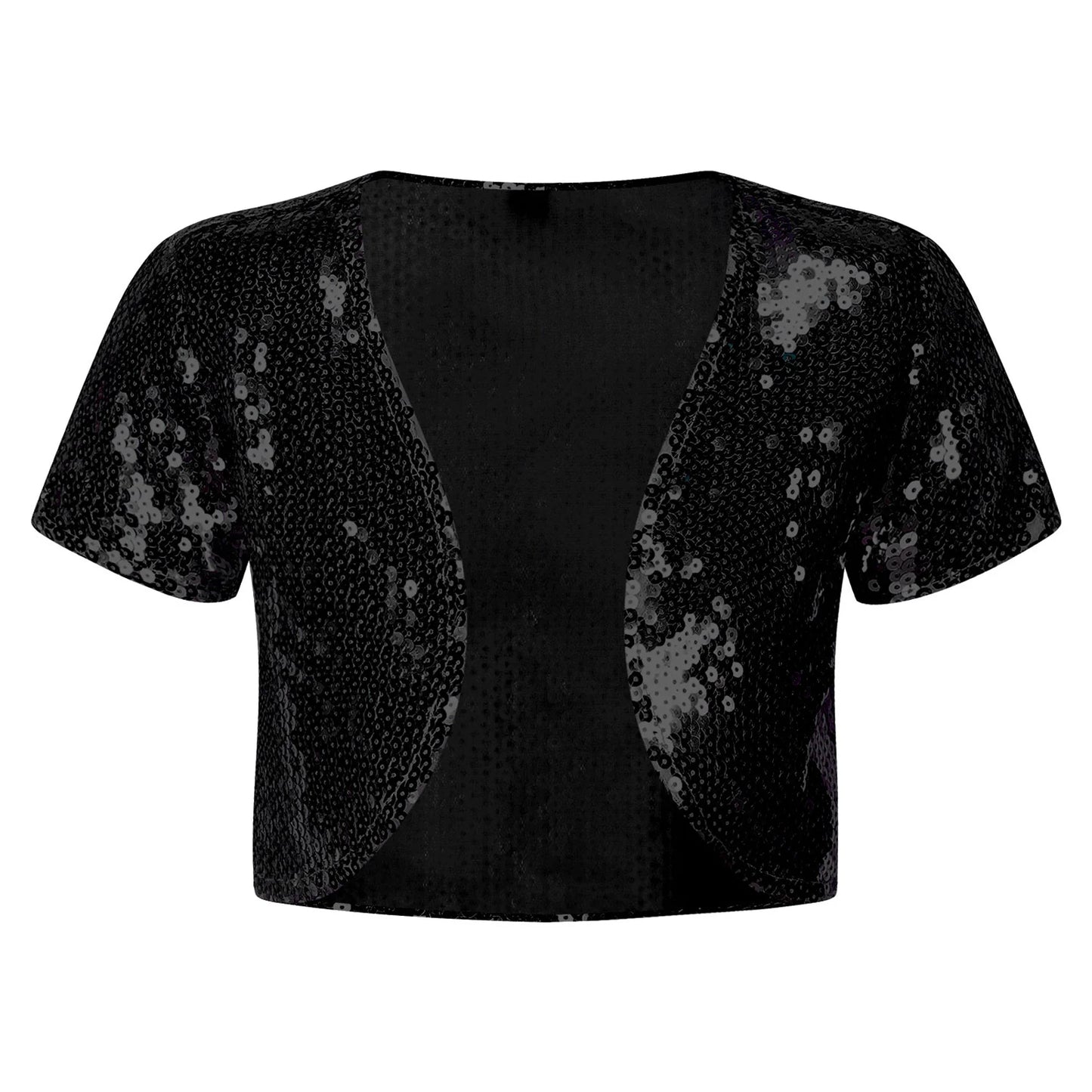 Girls Sequin Bolero Short Cardigan (Age 6-14 YRS) Black