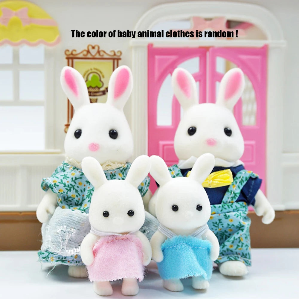 Bunny Familyes Forest Animal 1:12 Scale Dollhouse Miniatures