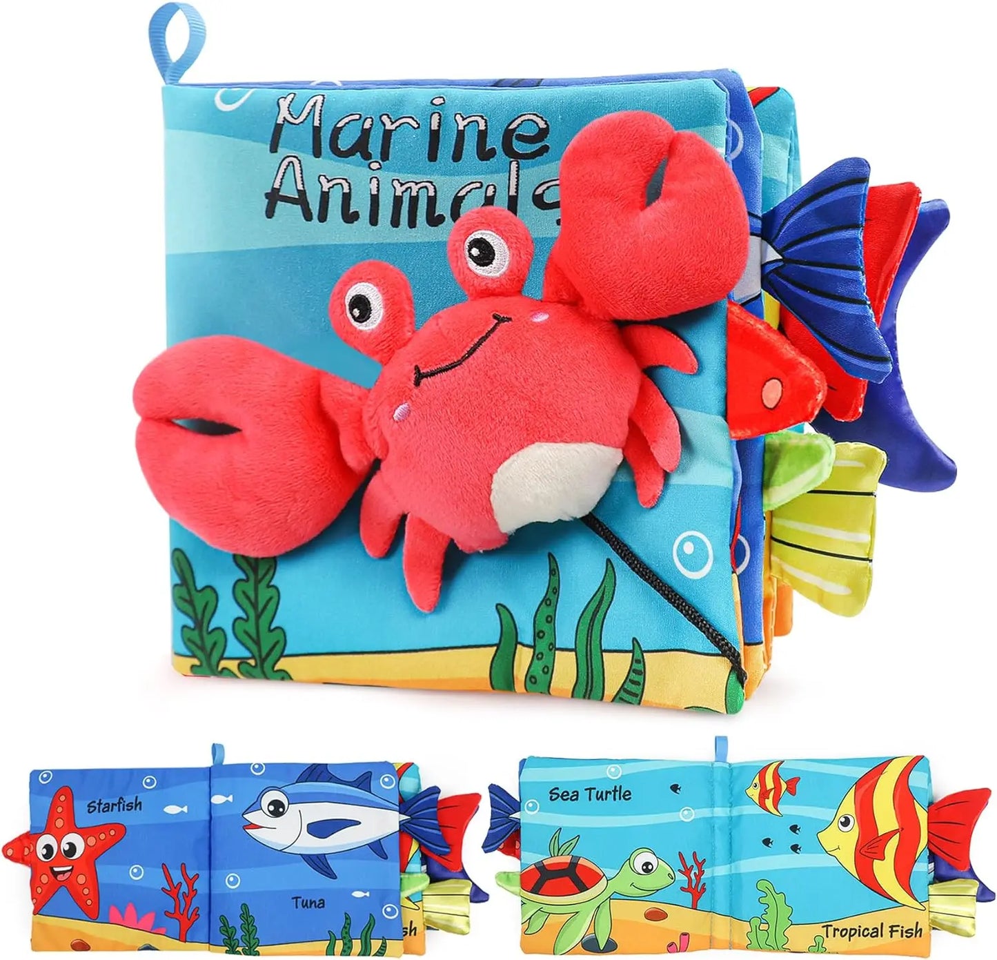 Soft Baby Book Crinkle Cloth Book Marine Animal Crab