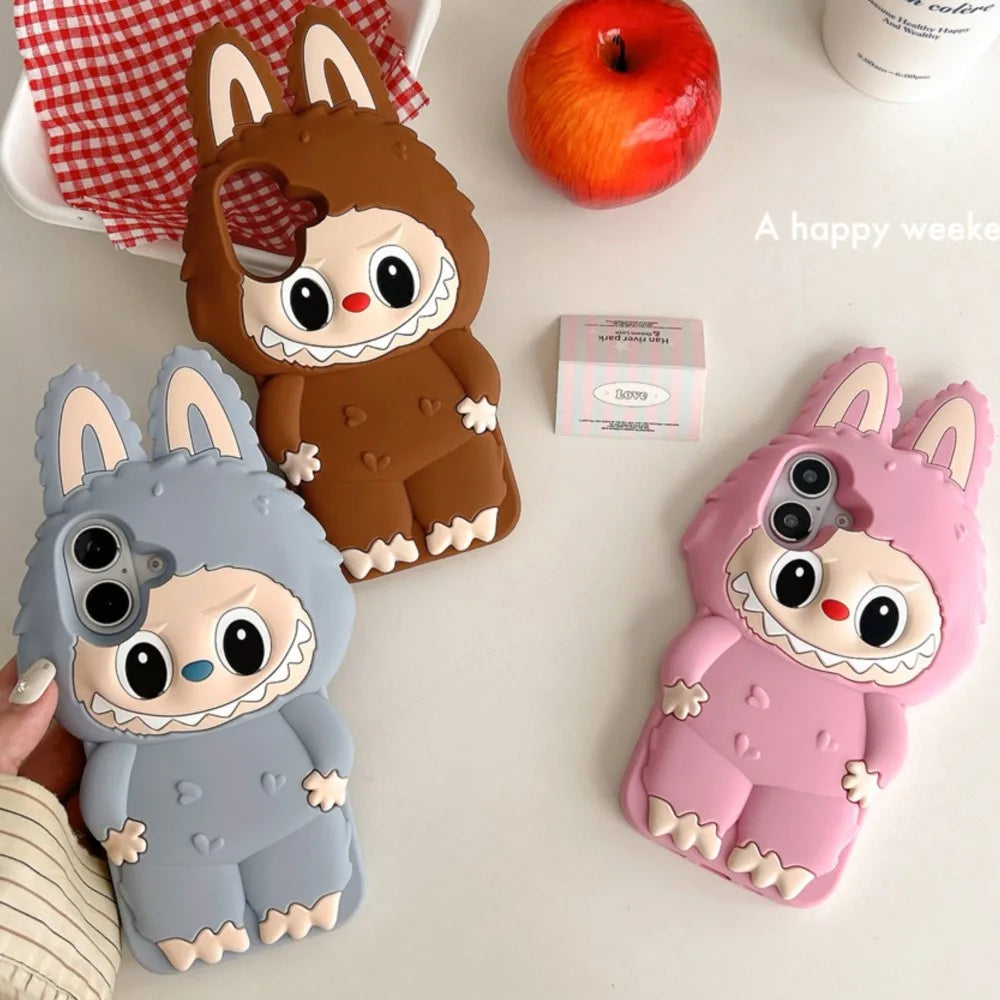 Labubu Soft Silicone Phone Cases For iPhone 16 15 Pro Max 12 13 14 Plus