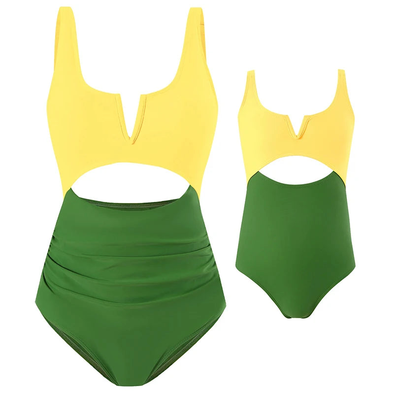 Mother & Daughter Matching Swimsuits (Mommy & Me) Green