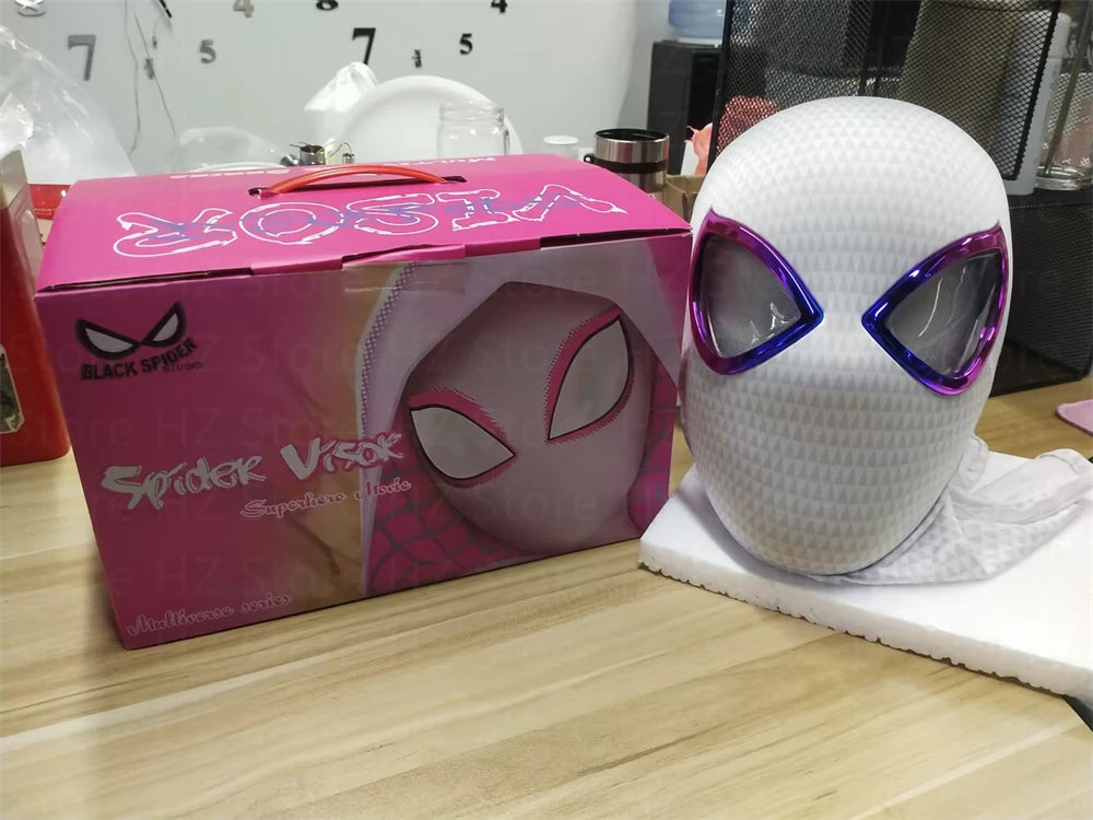 Marvel 1:1 Miles Morales Mask with Movable Eyes Electronic Gwen Spider-Man Helmet Ring Control Toy