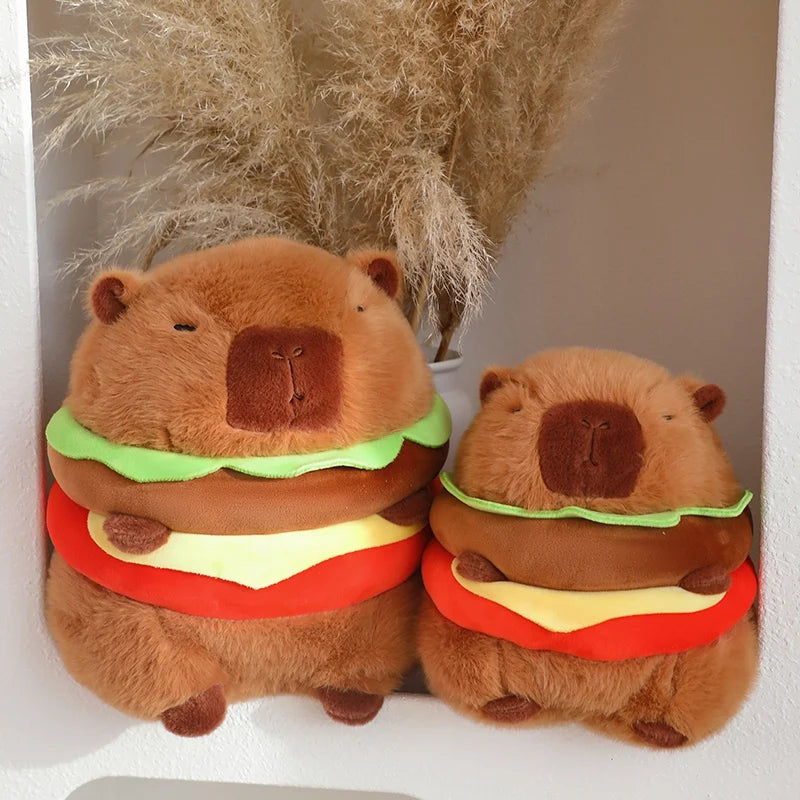 Plush Hamburger Capybara Stuffed Toy 20-25cm