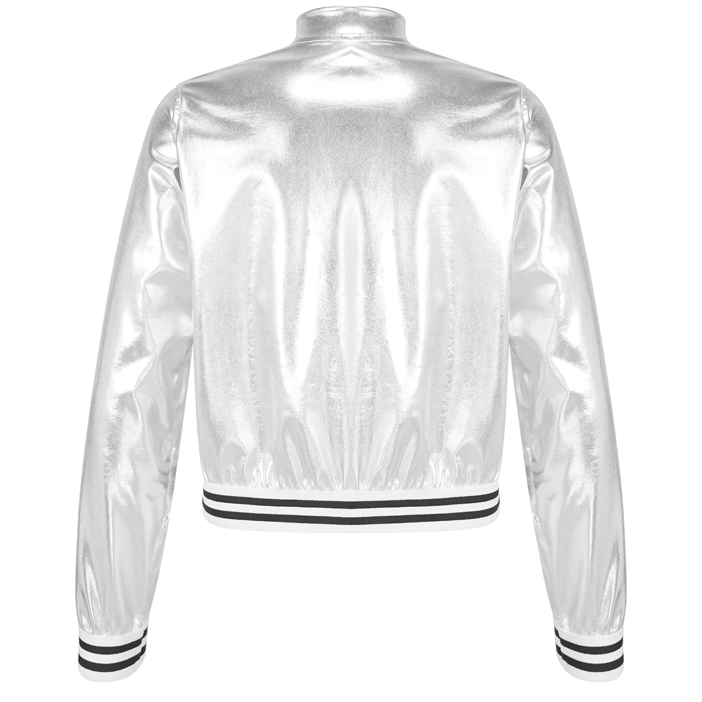 Girls Metallic Long Sleeve Zipper Jacket (Age 6-16 YRS)