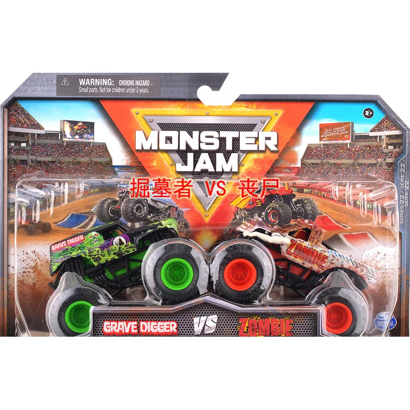 Monster Mutt Monster Jam Grave Digger 1:64 Scale Die Cast Alloy Truck Toys Monster Jam Grave Digger Monster Truck Boys Off-Road Fluorescent Yellow