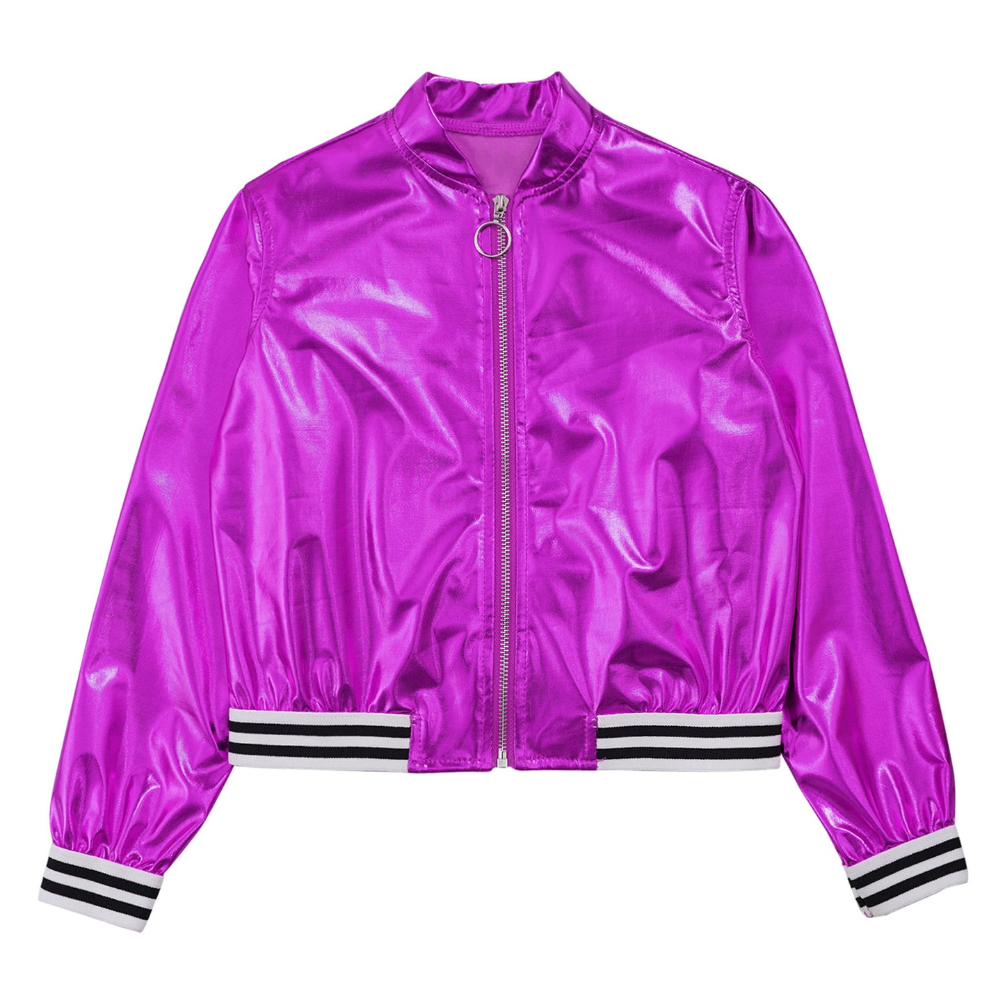 Girls Metallic Long Sleeve Zipper Jacket (Age 6-16 YRS)