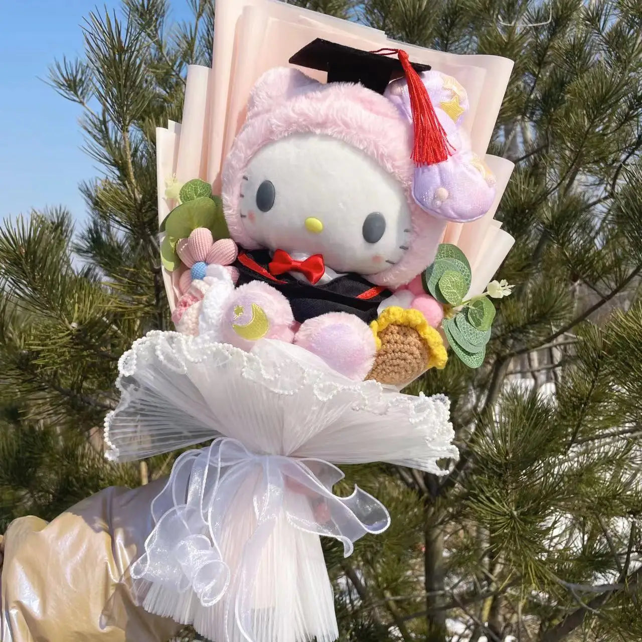 Sanrio Graduation Plush Flower Gift Bouquet – My Melody, Kuromi & Cinnamoroll