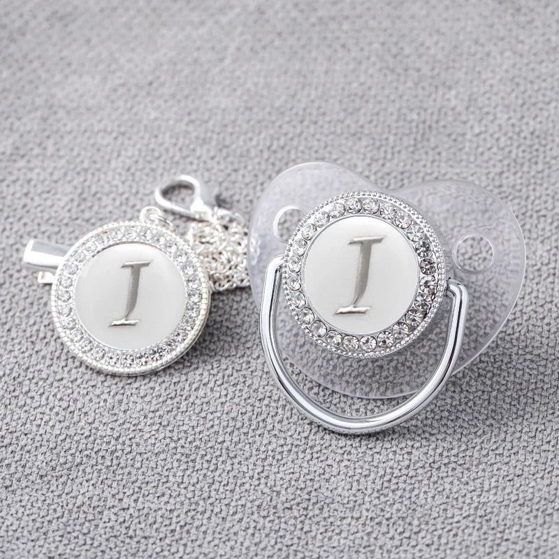 Baby Personalized Rhinestone Pacifier Luxury Clips