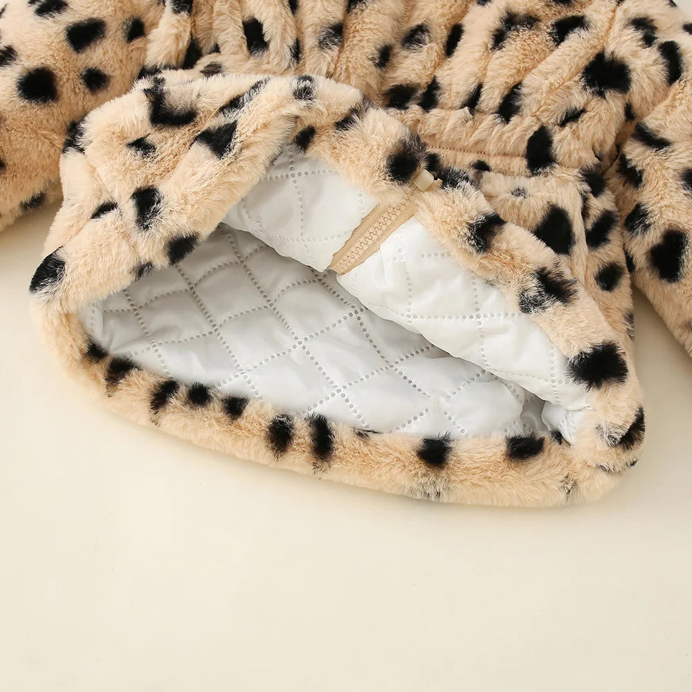 Baby/Toddlers Leopard Print Wool Hooded Jacket (9M-3YRS)