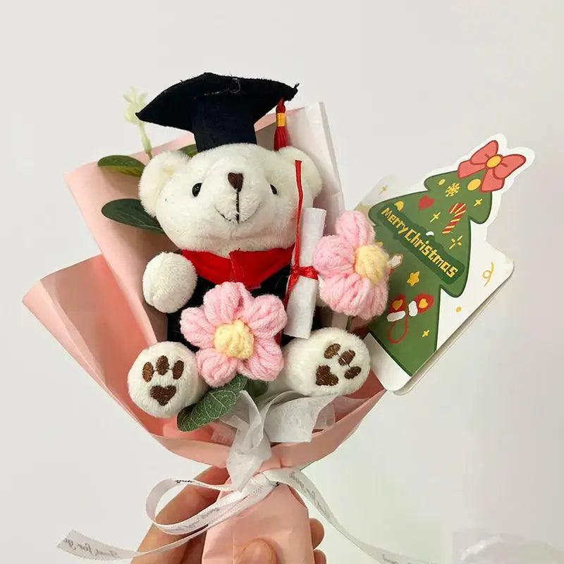 Handmade Graduation Plush Teddy Bear Flower Gift Bouquet