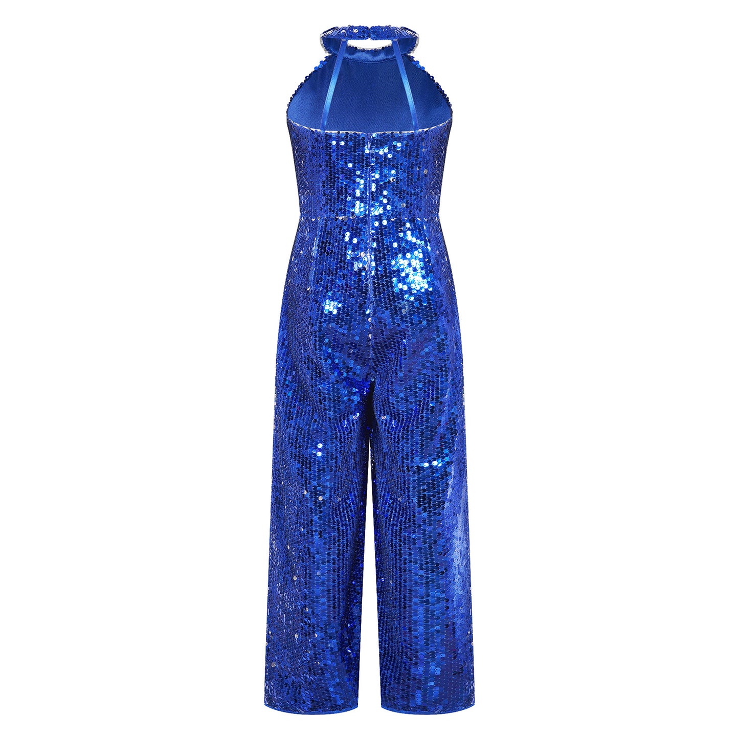 Girls Dance Sequin Sleeveless Halter Jumpsuit (Age 6-14YRS)