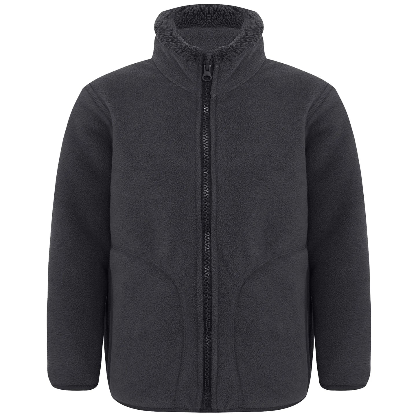 Girls / Boys Fleece Sherpa Jacket (Age 3-16YRS) Dark Gray