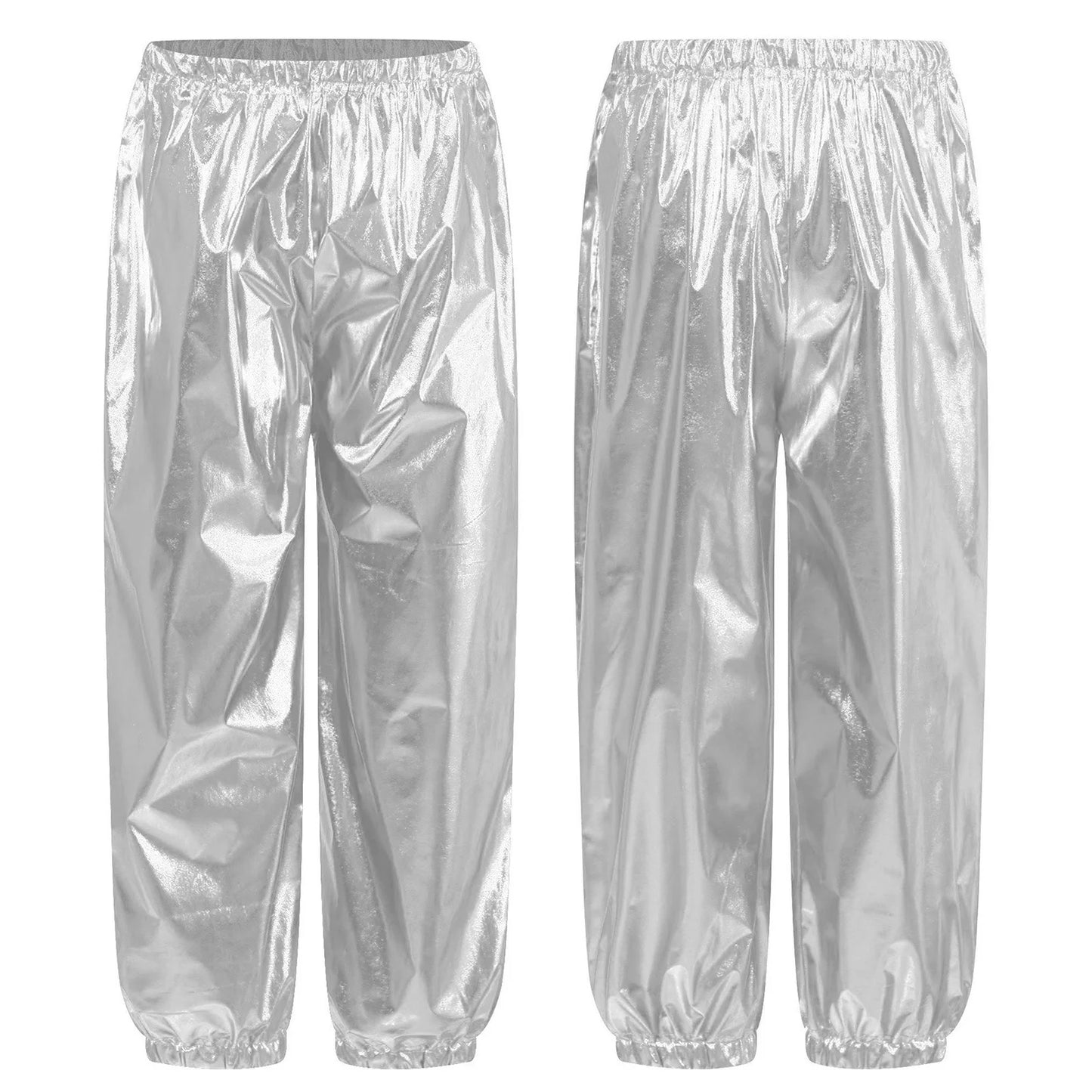 Kids Metallic Dance Trousers (Age 24M-16 YRS) Silver