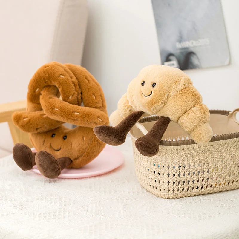 Cute Plush Croissant Toast Bread Stuffed Toy - 16-28cm
