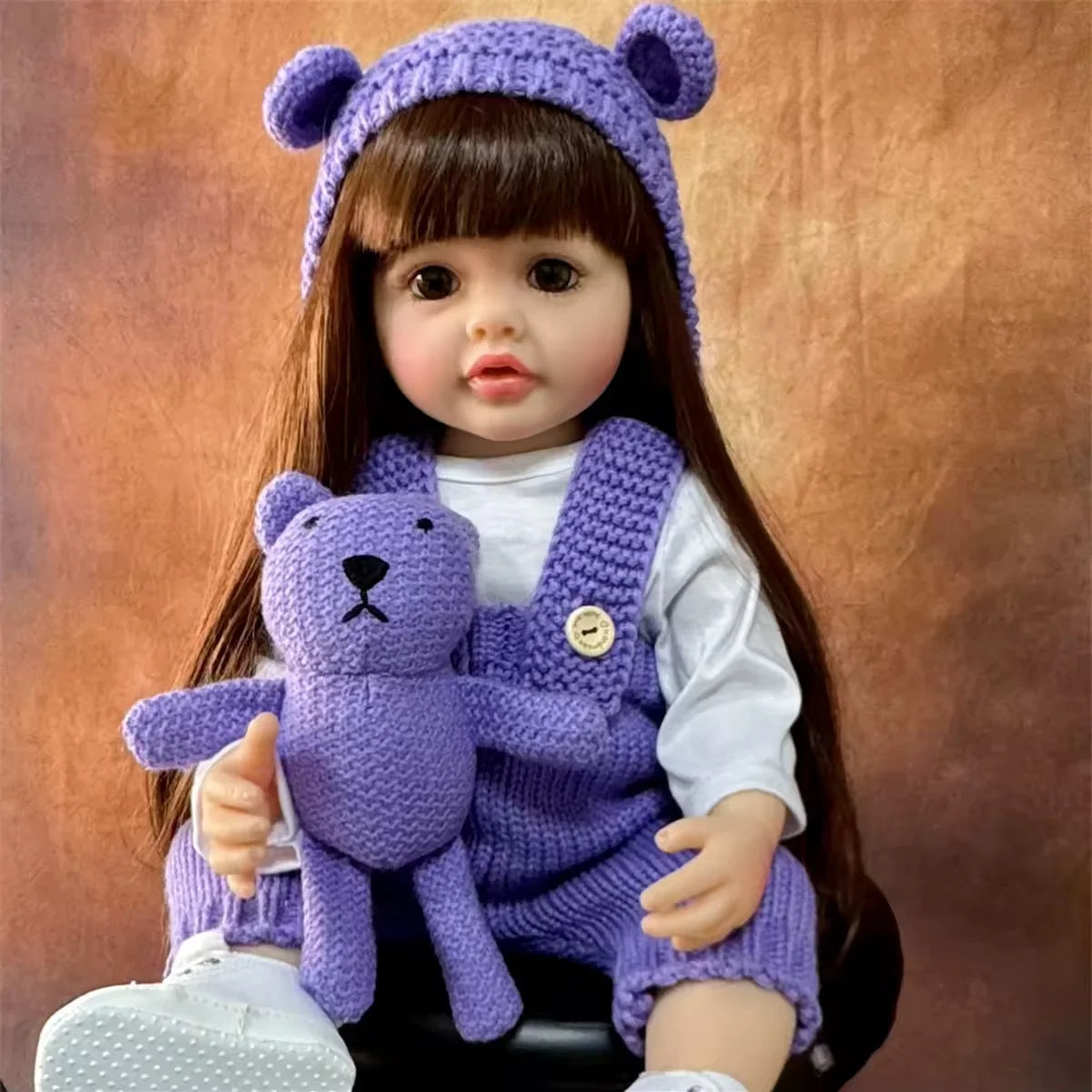 Lifelike Reborn Silicone Baby Doll 50CM Purple 50CM