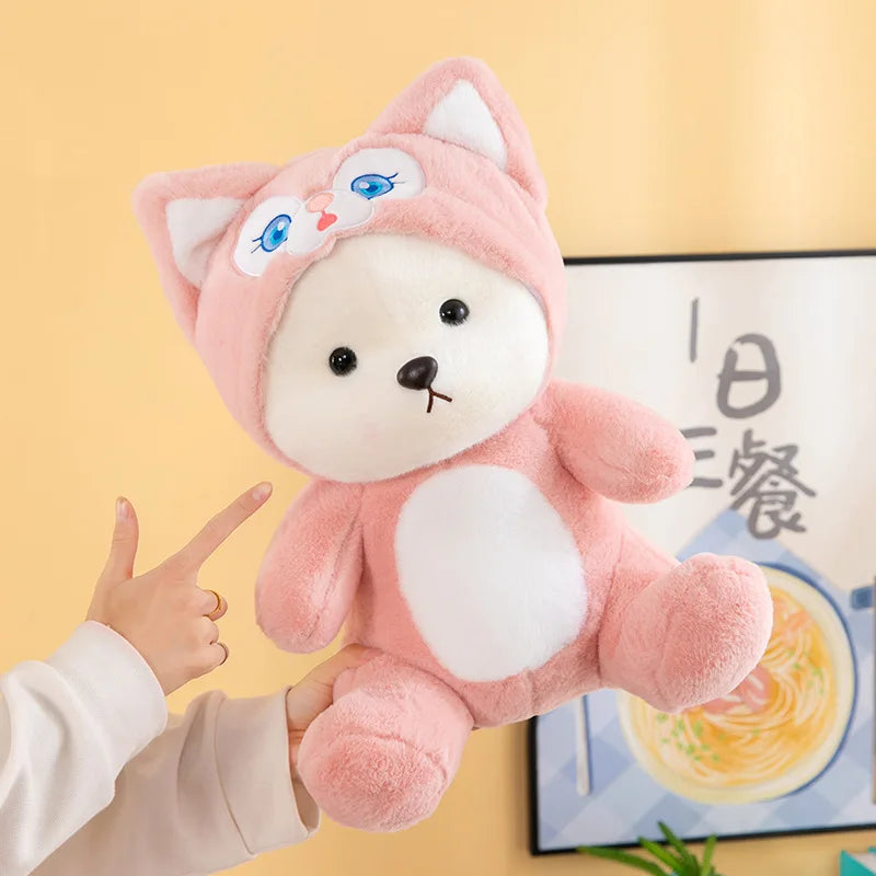 Transforming Animal Costume Teddy Bear Plush | Panda, Red Hood, Blue & Pink Creatures - 50cm Bell Bear